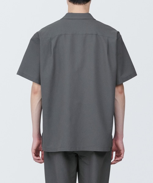 無印良品(ムジルシリョウヒン)の「紳士 風を通すストレッチサッカーオープンカラー半袖シャツ(シャツ/ブラウス・メンズ・チャコールグレー/ネイビー系/ブラック・M/S/XS/XL/L)」の13枚目の写真