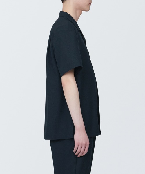 無印良品(ムジルシリョウヒン)の「紳士 風を通すストレッチサッカーオープンカラー半袖シャツ(シャツ/ブラウス・メンズ・チャコールグレー/ネイビー系/ブラック・M/S/XS/XL/L)」の20枚目の写真