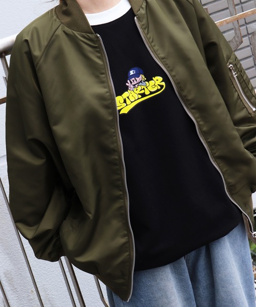 WESTSEA(ウエストシー)の「オーバーサイズ ナイロンMA-1ジャケット(MA-1・メンズ・ブラック/カーキ/ネイビー・M/XL/L)」の12枚目の写真