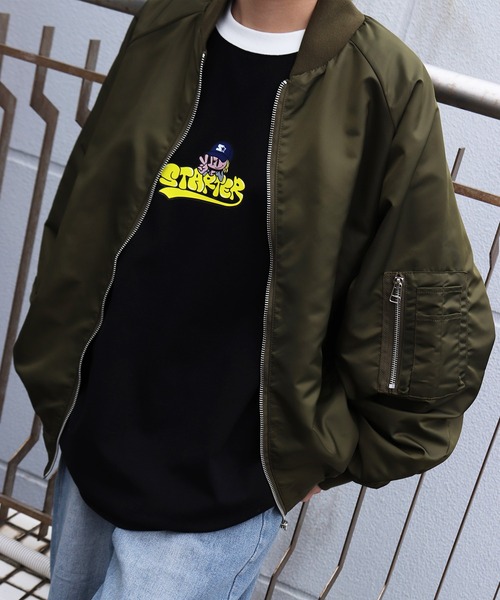 WESTSEA(ウエストシー)の「オーバーサイズ ナイロンMA-1ジャケット(MA-1・メンズ・ブラック/カーキ/ネイビー・M/XL/L)」の14枚目の写真