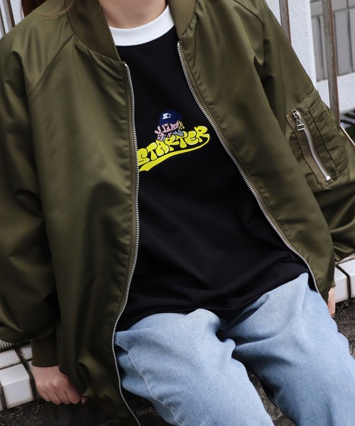 WESTSEA(ウエストシー)の「オーバーサイズ ナイロンMA-1ジャケット(MA-1・メンズ・ブラック/カーキ/ネイビー・M/XL/L)」の15枚目の写真