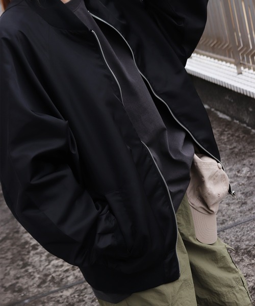 WESTSEA(ウエストシー)の「オーバーサイズ ナイロンMA-1ジャケット(MA-1・メンズ・ブラック/カーキ/ネイビー・M/XL/L)」の8枚目の写真