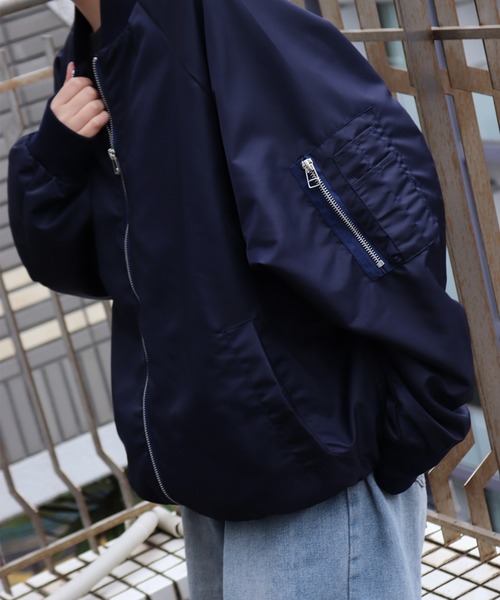 WESTSEA(ウエストシー)の「オーバーサイズ ナイロンMA-1ジャケット(MA-1・メンズ・ブラック/カーキ/ネイビー・M/XL/L)」の20枚目の写真