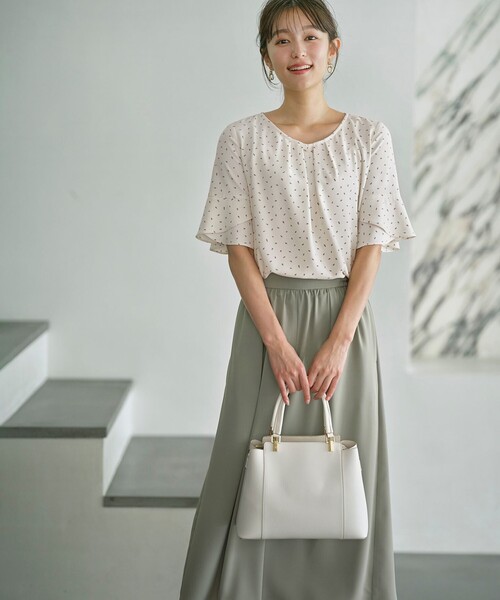 ANY SIS(エニィスィス)の「【接触冷感・UVカット・吸水速乾】サラキレイワイド パンツ(その他パンツ・レディース・ライトグレー系/ネイビー系/ライトグリーン系/アイボリー系・3/2/1)」の6枚目の写真