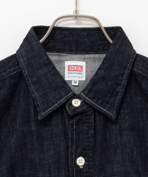 EDWIN(エドウィン)の「EDWIN DENIM WORK SHIRTS(シャツ/ブラウス・メンズ・ブラック/インディゴブルー/ワンウォッシュ・L/M/XL)」の9枚目の写真