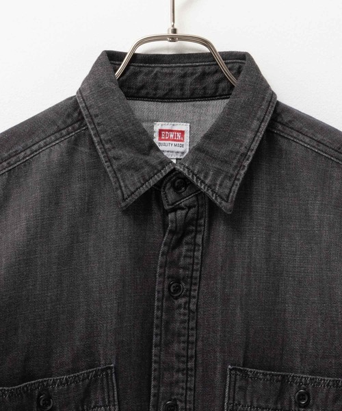EDWIN(エドウィン)の「EDWIN DENIM WORK SHIRTS(シャツ/ブラウス・メンズ・ブラック/インディゴブルー/ワンウォッシュ・L/M/XL)」の7枚目の写真