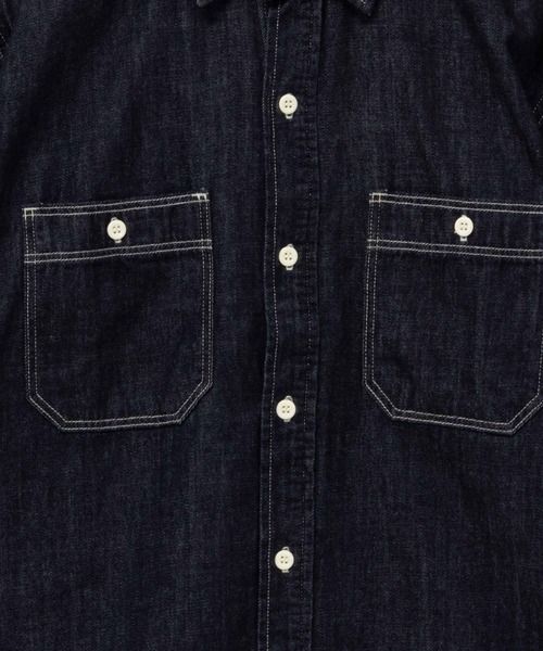 EDWIN(エドウィン)の「EDWIN DENIM WORK SHIRTS(シャツ/ブラウス・メンズ・ブラック/インディゴブルー/ワンウォッシュ・L/M/XL)」の12枚目の写真