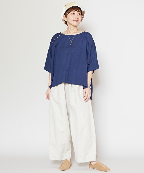 チャイハネ(チャイハネ)の「【チャイハネ】麻混バラカトップス(その他トップス・レディース・ベージュ/ダークネイビー/レンガ/ナチュラル/カーキ/ブラック/ダークパープル/ダークブルー/ライトベージュ/ブルー/レッド・FREE)」の13枚目の写真