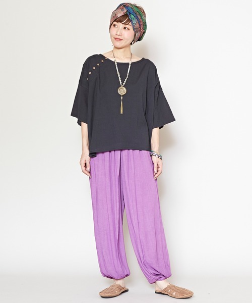 チャイハネ(チャイハネ)の「【チャイハネ】麻混バラカトップス(その他トップス・レディース・ベージュ/ダークネイビー/レンガ/ナチュラル/カーキ/ブラック/ダークパープル/ダークブルー/ライトベージュ/ブルー/レッド・FREE)」の16枚目の写真