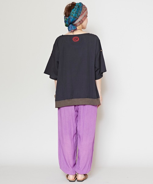 チャイハネ(チャイハネ)の「【チャイハネ】麻混バラカトップス(その他トップス・レディース・ベージュ/ダークネイビー/レンガ/ナチュラル/カーキ/ブラック/ダークパープル/ダークブルー/ライトベージュ/ブルー/レッド・FREE)」の18枚目の写真