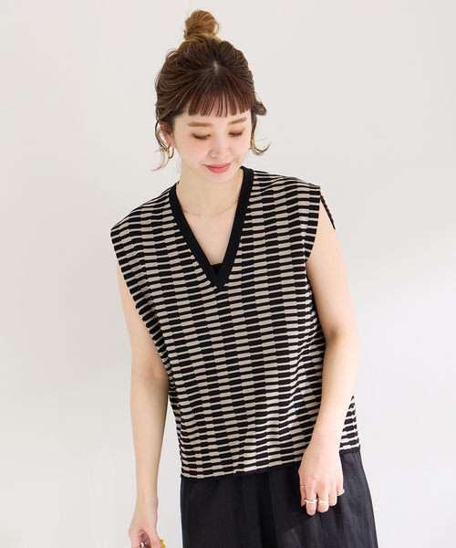 B.C STOCK（ベーセーストック）の「キカジャガートニットベスト