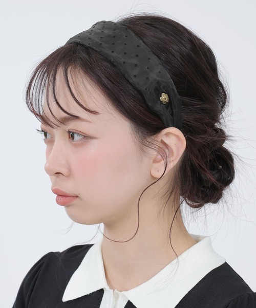 MARY QUANT（マリークワント）の「ドットオーガンジー カチューシャ（カチューシャ・レディース・ライトブルー/ブラック/アイボリー・FREE）」の7枚目の写真