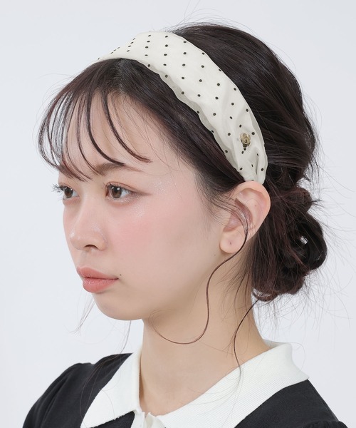 MARY QUANT（マリークワント）の「ドットオーガンジー カチューシャ（カチューシャ・レディース・ライトブルー/ブラック/アイボリー・FREE）」の6枚目の写真