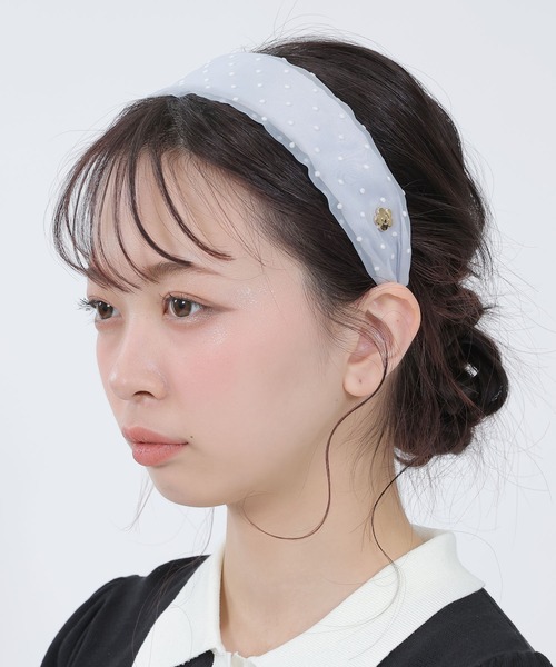 MARY QUANT（マリークワント）の「ドットオーガンジー カチューシャ（カチューシャ・レディース・ライトブルー/ブラック/アイボリー・FREE）」の5枚目の写真