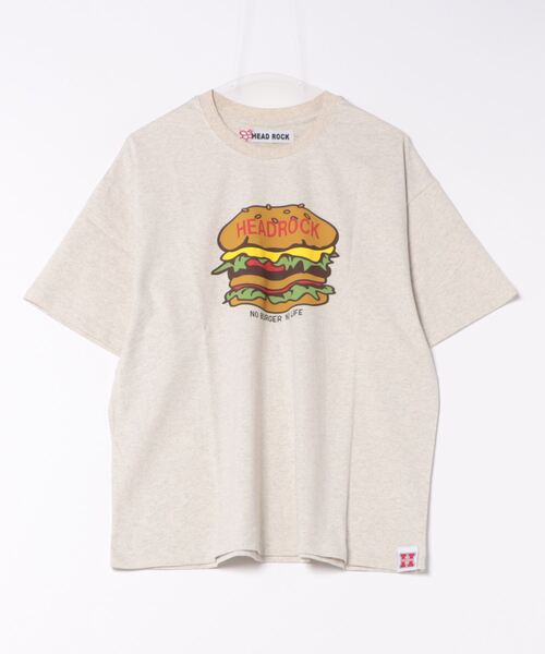 HEAD ROCK(ヘッドロック)の「半袖オーバーサイズTシャツ(大人)(Tシャツ/カットソー・レディース・スミクロ/ネイビー/ベージュ/オートミール・175/165/185)」の3枚目の写真