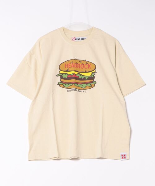 HEAD ROCK(ヘッドロック)の「半袖オーバーサイズTシャツ(大人)(Tシャツ/カットソー・レディース・スミクロ/ネイビー/ベージュ/オートミール・175/165/185)」の1枚目の写真