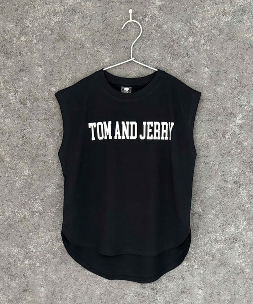 Tom＆Jerry（トムアンドジェリー）の「TOM&JERRY トムとジェリー ノースリーブ キャラクタープリント Tシャツ（Tシャツ/カットソー・キッズ・チャコール/ネイビー/ブラック/ダークグリーン/杢グレー/オフホワイト/ホワイト系その他/ベージュ・110cm/140cm/130cm/120cm/160cm/150cm）」の14枚目の写真