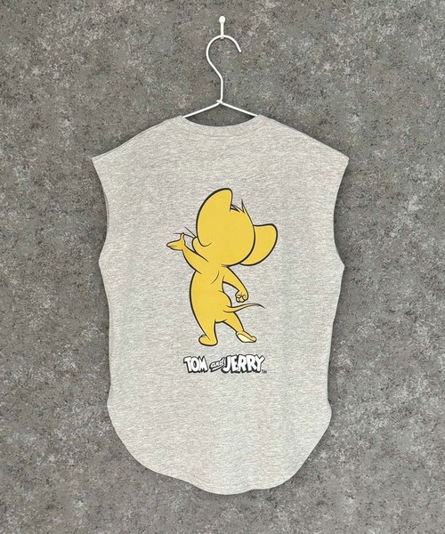 Tom＆Jerry（トムアンドジェリー）の「TOM&JERRY トムとジェリー ノースリーブ キャラクタープリント Tシャツ（Tシャツ/カットソー・キッズ・チャコール/ネイビー/ブラック/ダークグリーン/杢グレー/オフホワイト/ホワイト系その他/ベージュ・110cm/140cm/130cm/120cm/160cm/150cm）」の15枚目の写真