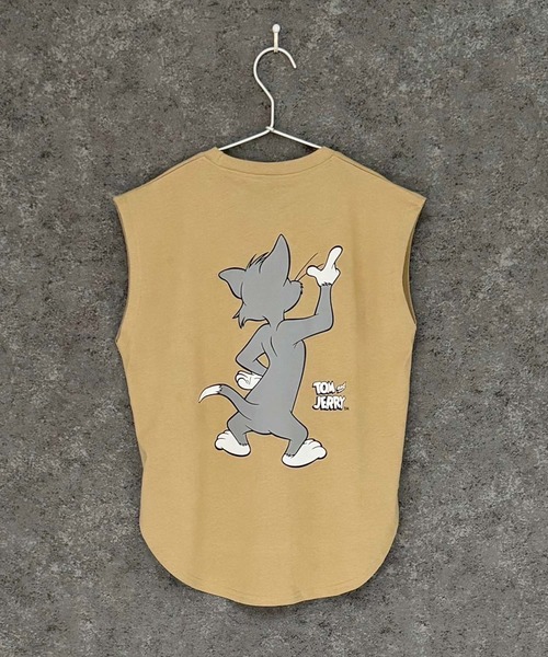 Tom＆Jerry（トムアンドジェリー）の「TOM&JERRY トムとジェリー ノースリーブ キャラクタープリント Tシャツ（Tシャツ/カットソー・キッズ・チャコール/ネイビー/ブラック/ダークグリーン/杢グレー/オフホワイト/ホワイト系その他/ベージュ・110cm/140cm/130cm/120cm/160cm/150cm）」の19枚目の写真