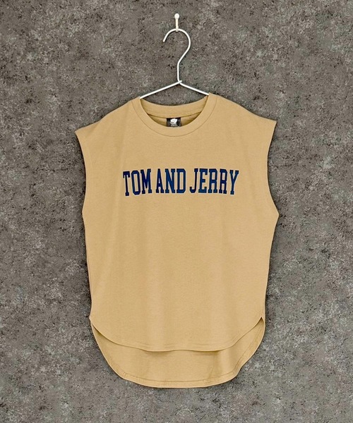 Tom＆Jerry（トムアンドジェリー）の「TOM&JERRY トムとジェリー ノースリーブ キャラクタープリント Tシャツ（Tシャツ/カットソー・キッズ・チャコール/ネイビー/ブラック/ダークグリーン/杢グレー/オフホワイト/ホワイト系その他/ベージュ・110cm/140cm/130cm/120cm/160cm/150cm）」の20枚目の写真