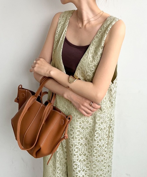 Futier land（フューティアランド）の「パネルレース2wayサロペット（サロペット/オーバーオール・レディース・ブラック/グリーン/アイボリー・FREE）」の20枚目の写真