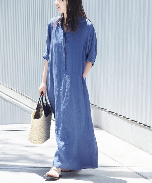 美品✨ジャーナルスタンダード リネンスキッパーワンピース ロング オーバーサイズ journal standard L'essage（ジャーナルスタンダードレサージュ