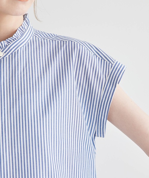 ROPE' PICNIC(ロペピクニック)の「新色追加/フリルバンドシャツ(シャツ/ブラウス・レディース・ブルー/オフホワイト/ブラック/ピンク/ネイビー・38)」の17枚目の写真