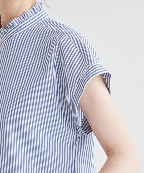 ROPE' PICNIC(ロペピクニック)の「新色追加/フリルバンドシャツ(シャツ/ブラウス・レディース・ブルー/オフホワイト/ブラック/ピンク/ネイビー・38)」の18枚目の写真