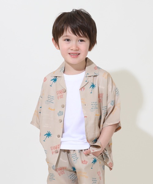 BABYDOLL（ベビードール）の「親子お揃い アロハ柄 シャツ 9544K （ボトムス別売り）（シャツ/ブラウス・キッズ・サンドベージュ/ブラック・140cm/100cm/150cm/130cm/120cm/110cm/90cm）」の8枚目の写真