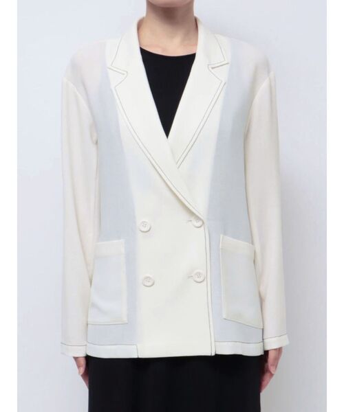 LAGUNAMOON（ラグナムーン）の「ロールアップジャケット（テーラードジャケット・レディース・ベージュ/ホワイト・FREE）」の13枚目の写真