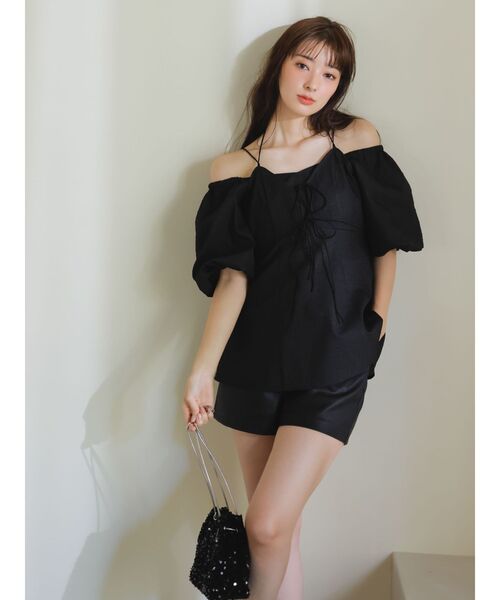 dazzlin（ダズリン）の「【セットアップ対応】コンパクトショートパンツ（その他パンツ・レディース・ブラウン/チャコールグレー/ピンク/ブラック/アイボリー・SMALL/MEDIUM）」の10枚目の写真