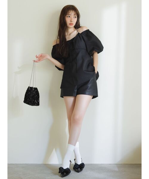 dazzlin（ダズリン）の「【セットアップ対応】コンパクトショートパンツ（その他パンツ・レディース・ブラウン/チャコールグレー/ピンク/ブラック/アイボリー・SMALL/MEDIUM）」の11枚目の写真