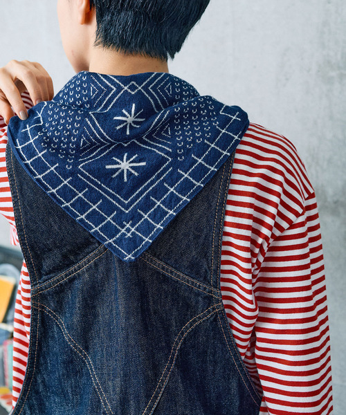 PAR ICI（パーリッシィ）の「ニットスカーフ（バンダナ/スカーフ・レディース・ネイビー/ベージュ・FREE）」の17枚目の写真