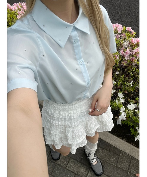 SET ブラウスショートスリーブ UNITED ARROWS ブラウス シャツ Spiree IAS タック ショート