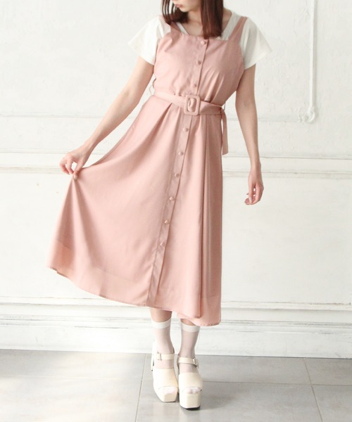 Newlyme（ニューリーミー）の「フロントボタンジャンスカワンピース（スカート・レディース・グリーン系その他/ネイビー/ブルー系その他/ブラック系その他/ピンク/グリーン/ライトグレー/ブラック/ピンク系その他/グレー系その他・3L/LL/LARGE/MEDIUM）」の10枚目の写真