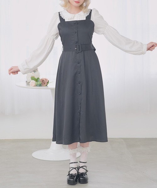 Newlyme（ニューリーミー）の「フロントボタンジャンスカワンピース（スカート・レディース・グリーン系その他/ネイビー/ブルー系その他/ブラック系その他/ピンク/グリーン/ライトグレー/ブラック/ピンク系その他/グレー系その他・3L/LL/LARGE/MEDIUM）」の20枚目の写真