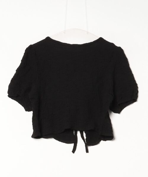 Per sist ence（パーシエンス）の「ダブルリボンパフスリーブリンクルカーディガン（カーディガン/ボレロ・レディース・ピンク/アイボリー/ブラック・FREE）」の4枚目の写真