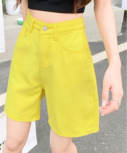 セール】カラー デニム ハーフ パンツ（デニムパンツ