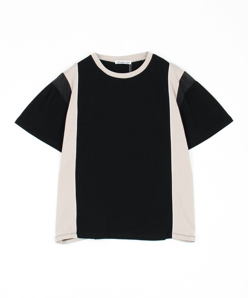 NICOLE CLUB（ニコル　クラブ）の「シアードッキングTシャツ（Tシャツ/カットソー・レディース・チャコール/ブラック/オフホワイト・FREE）」の6枚目の写真