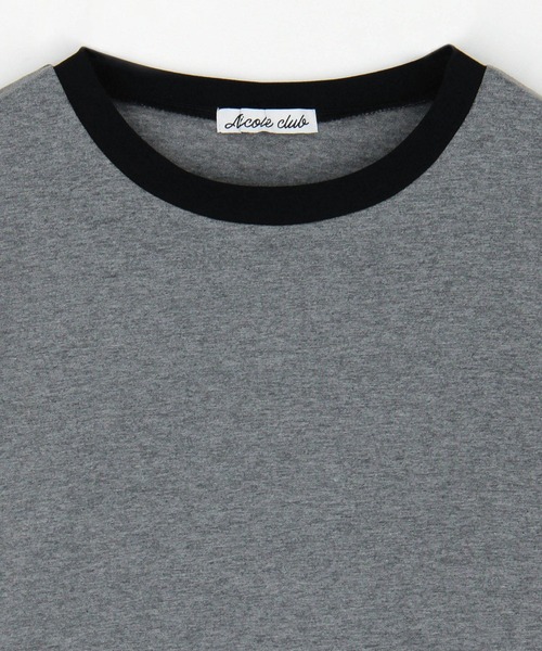 NICOLE CLUB（ニコル　クラブ）の「シアードッキングTシャツ（Tシャツ/カットソー・レディース・チャコール/ブラック/オフホワイト・FREE）」の8枚目の写真