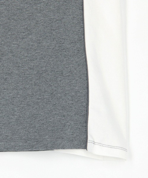 NICOLE CLUB（ニコル　クラブ）の「シアードッキングTシャツ（Tシャツ/カットソー・レディース・チャコール/ブラック/オフホワイト・FREE）」の10枚目の写真