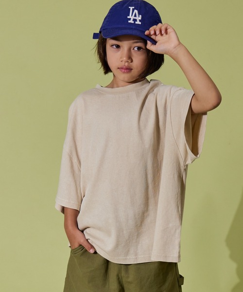 PAIRMANON STREET（ペアマノンストリート）の「【PAIRMANON STREET】半袖 フェード加工　ピグメント Tシャツ（Tシャツ/カットソー・キッズ・ブラック/ブルー/オフホワイト/グリーン・120/110/90/150/160/140/130/100）」の16枚目の写真