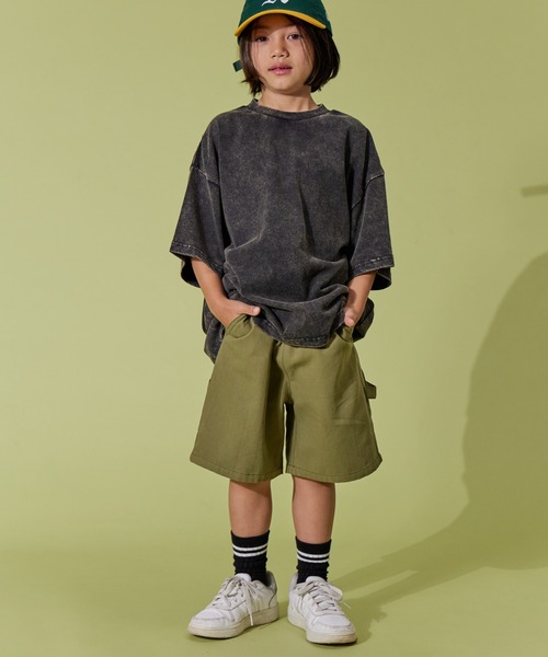 PAIRMANON STREET（ペアマノンストリート）の「【PAIRMANON STREET】半袖 フェード加工　ピグメント Tシャツ（Tシャツ/カットソー・キッズ・ブラック/ブルー/オフホワイト/グリーン・120/110/90/150/160/140/130/100）」の19枚目の写真