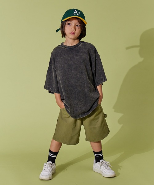 PAIRMANON STREET（ペアマノンストリート）の「【PAIRMANON STREET】半袖 フェード加工　ピグメント Tシャツ（Tシャツ/カットソー・キッズ・ブラック/ブルー/オフホワイト/グリーン・120/110/90/150/160/140/130/100）」の5枚目の写真