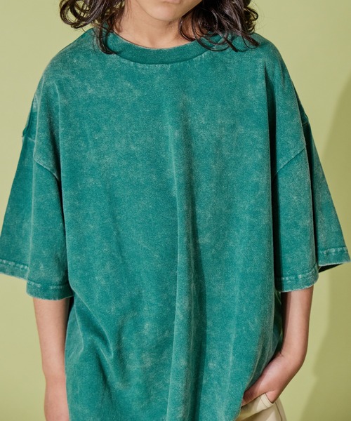 PAIRMANON STREET（ペアマノンストリート）の「【PAIRMANON STREET】半袖 フェード加工　ピグメント Tシャツ（Tシャツ/カットソー・キッズ・ブラック/ブルー/オフホワイト/グリーン・120/110/90/150/160/140/130/100）」の6枚目の写真