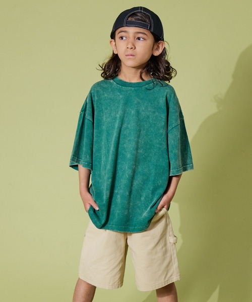 PAIRMANON STREET（ペアマノンストリート）の「【PAIRMANON STREET】半袖 フェード加工　ピグメント Tシャツ（Tシャツ/カットソー・キッズ・ブラック/ブルー/オフホワイト/グリーン・120/110/90/150/160/140/130/100）」の7枚目の写真
