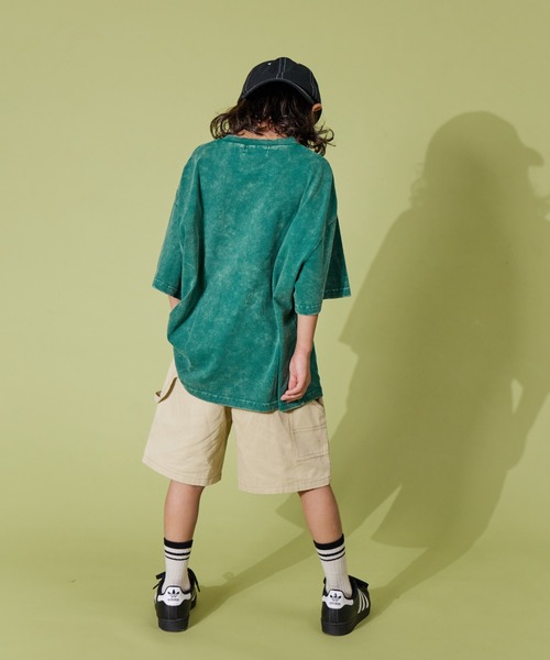 PAIRMANON STREET（ペアマノンストリート）の「【PAIRMANON STREET】半袖 フェード加工　ピグメント Tシャツ（Tシャツ/カットソー・キッズ・ブラック/ブルー/オフホワイト/グリーン・120/110/90/150/160/140/130/100）」の8枚目の写真