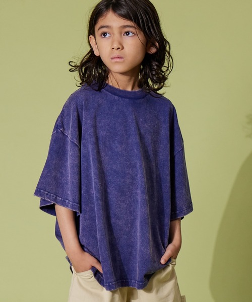 PAIRMANON STREET（ペアマノンストリート）の「【PAIRMANON STREET】半袖 フェード加工　ピグメント Tシャツ（Tシャツ/カットソー・キッズ・ブラック/ブルー/オフホワイト/グリーン・120/110/90/150/160/140/130/100）」の10枚目の写真