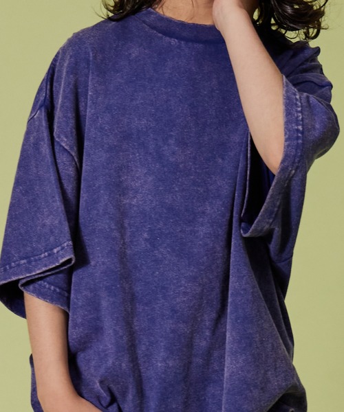 PAIRMANON STREET（ペアマノンストリート）の「【PAIRMANON STREET】半袖 フェード加工　ピグメント Tシャツ（Tシャツ/カットソー・キッズ・ブラック/ブルー/オフホワイト/グリーン・120/110/90/150/160/140/130/100）」の11枚目の写真