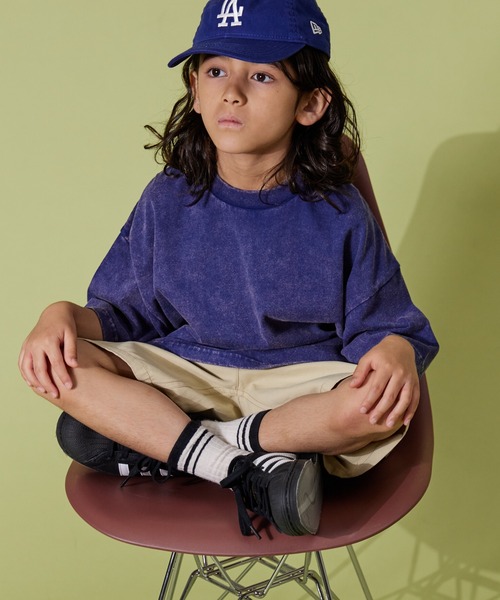 PAIRMANON STREET（ペアマノンストリート）の「【PAIRMANON STREET】半袖 フェード加工　ピグメント Tシャツ（Tシャツ/カットソー・キッズ・ブラック/ブルー/オフホワイト/グリーン・120/110/90/150/160/140/130/100）」の13枚目の写真